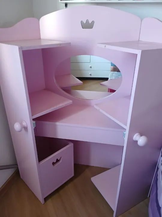Penteadeira infantil com espelho e gaveta - Foto 3