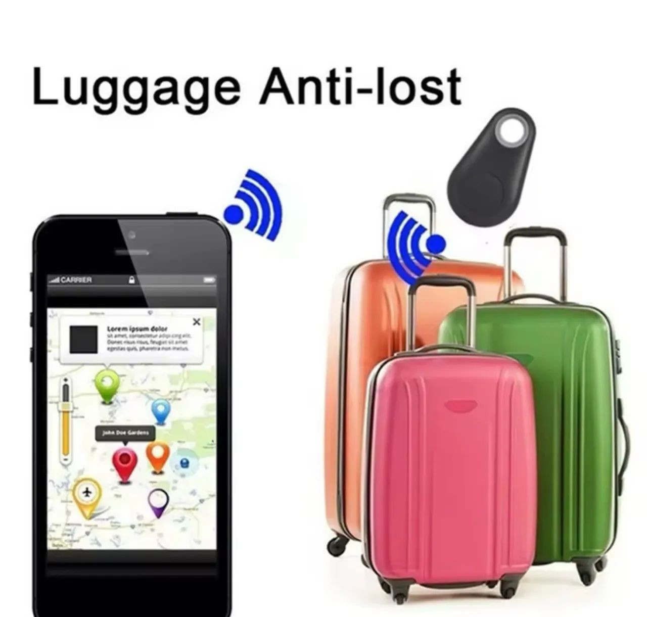 Mini tag Rastreador GOS de Bagagem Anti-Perda Bluetooth