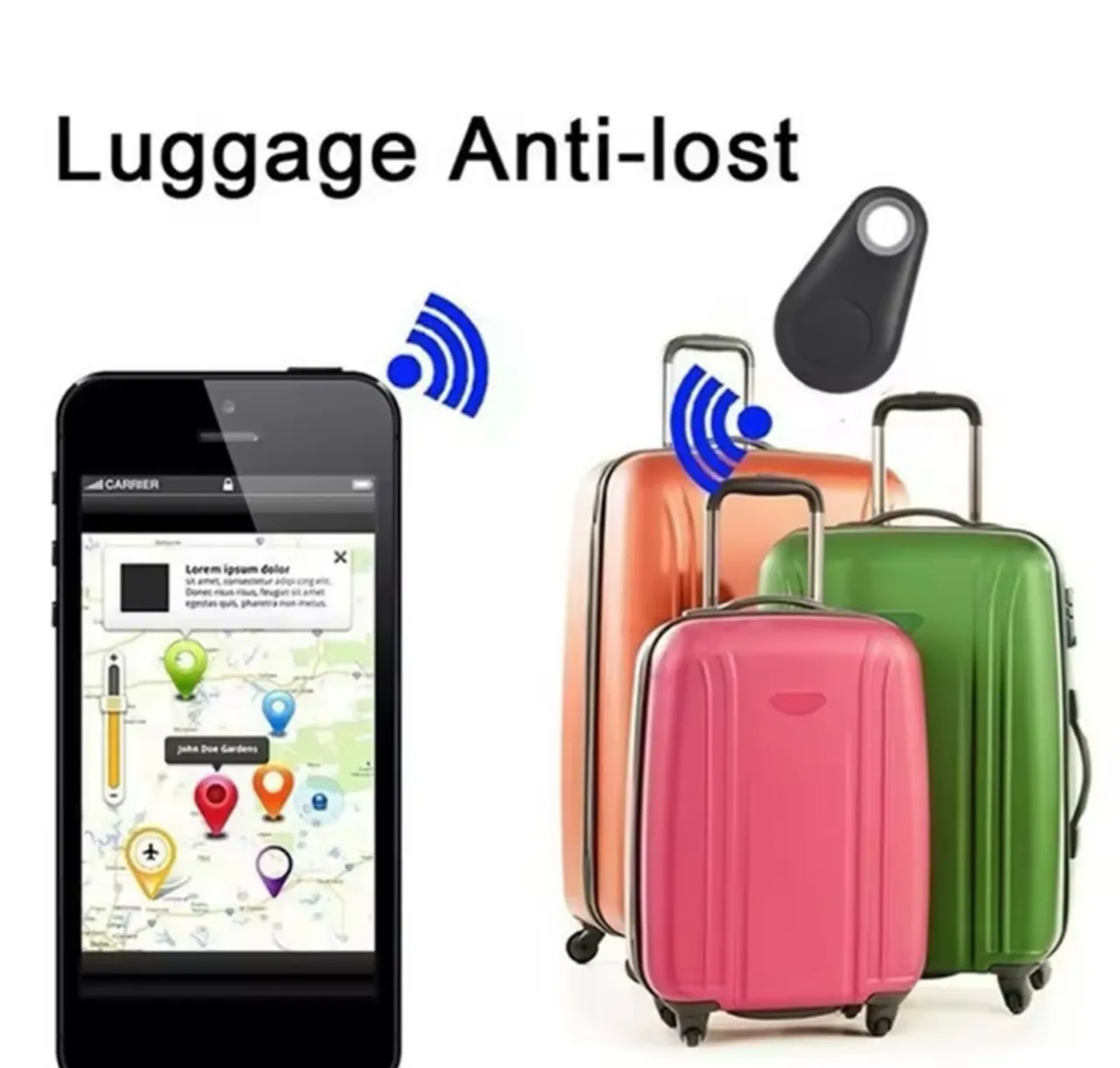 Mini tag Rastreador GOS de Bagagem Anti-Perda Bluetooth