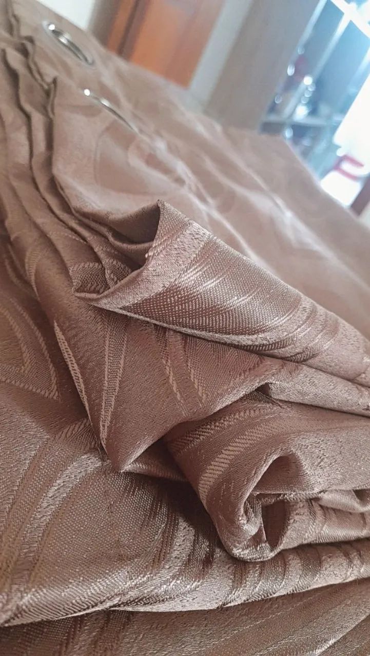 Cortina  em Poliéster  Marrom - Foto 4