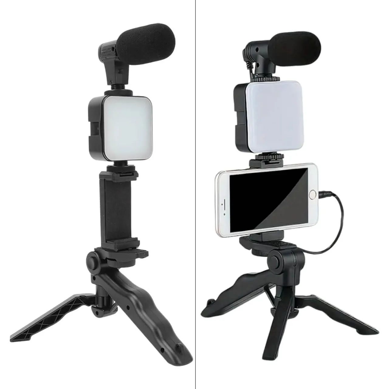 Kit de Gravação 5 em 1 para Celular Tripé, LED, Microfone e Controle Remoto Novo/Nota - Foto 5