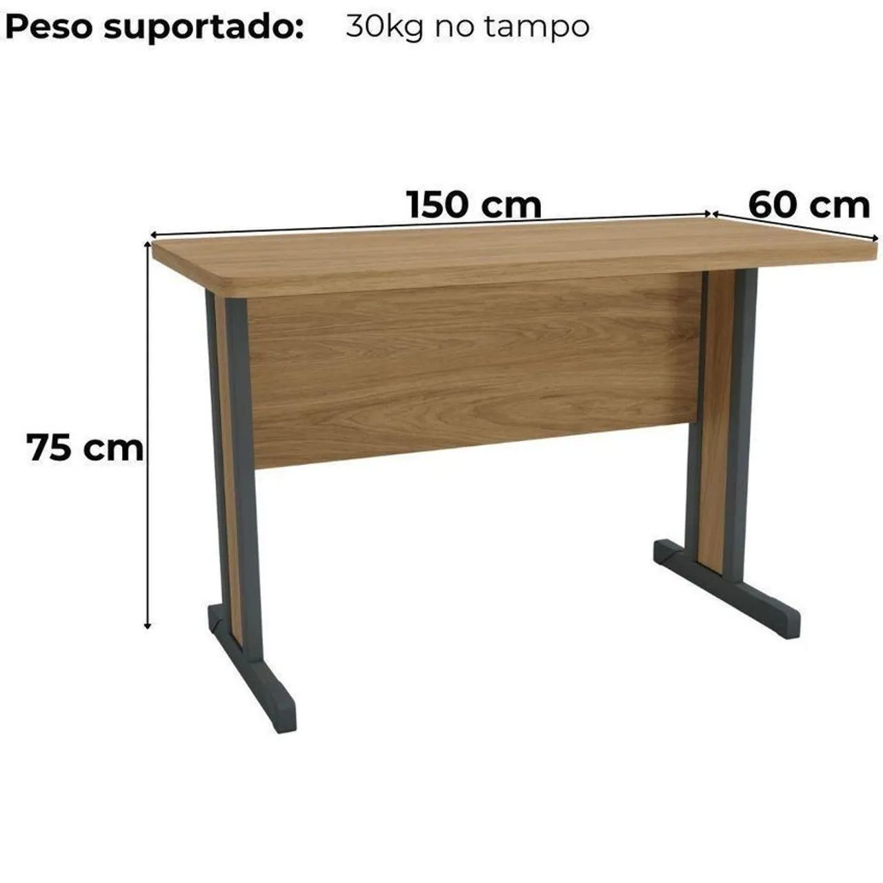 Mesa Escritorio 150 Cm Versatil 1150 Kappesberg Itapua - Foto 3
