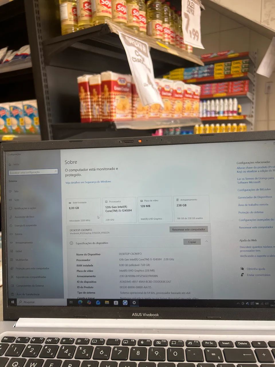 Notebook asus vivo book i5 troco em placa de video 