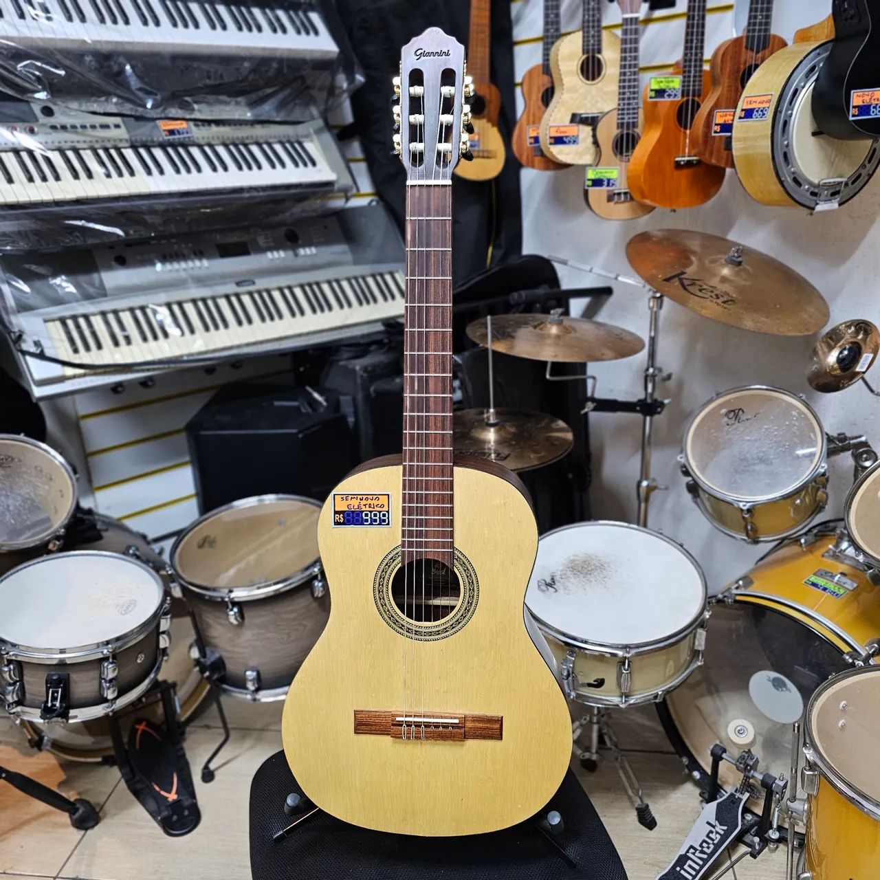 VIOLÃO GIANNINI BRASIL NYLON ELÉTRICO