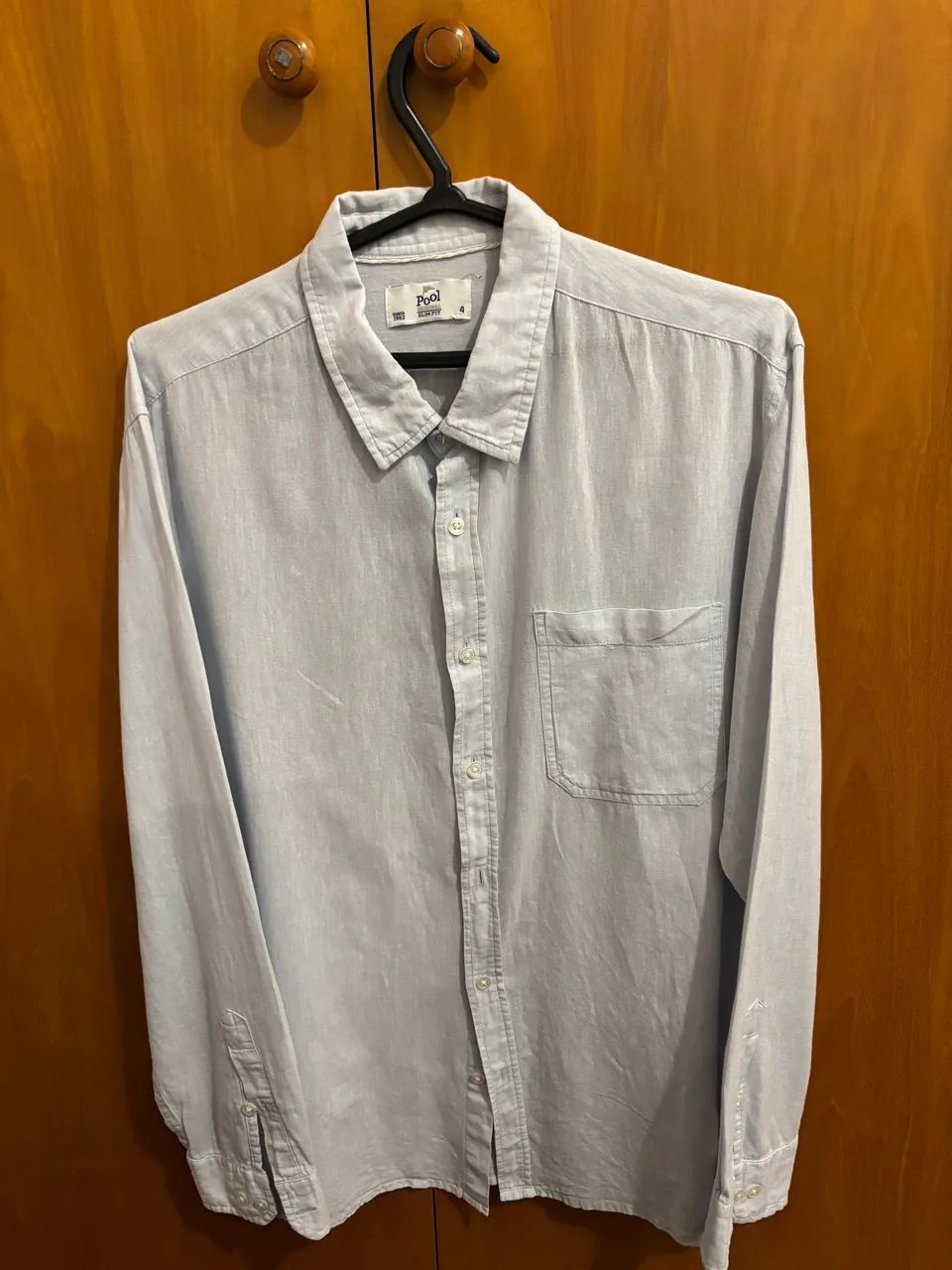 CAMISA DE LINHO AZUL CLARA - Foto 2