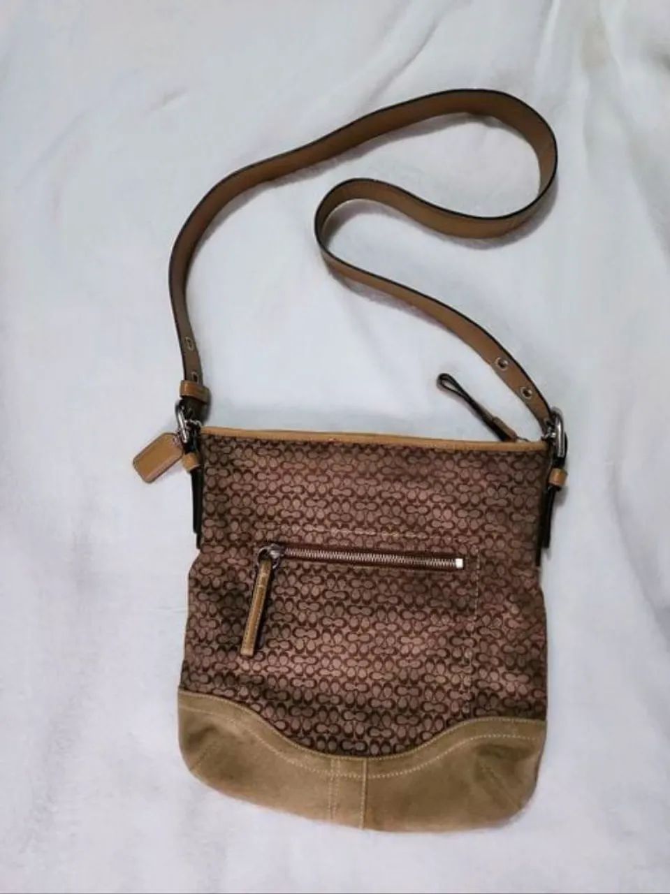 bolsa tiracolo coach jacquard marrom - Foto 2