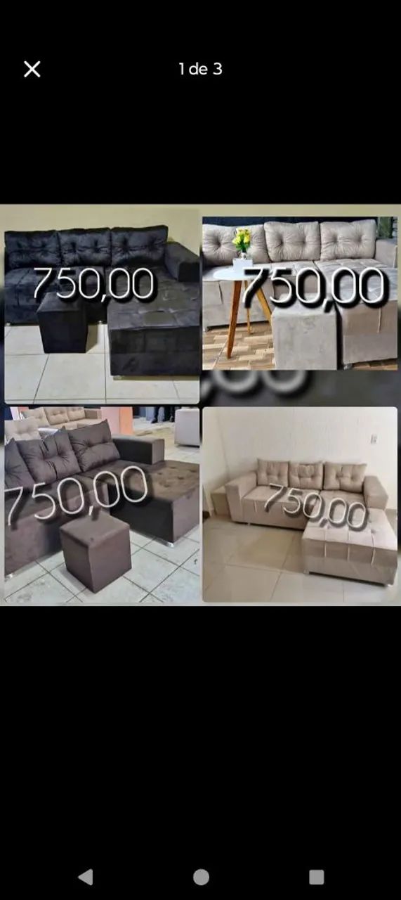 SOFÁ DE CANTO+ PUFF  - Foto 4