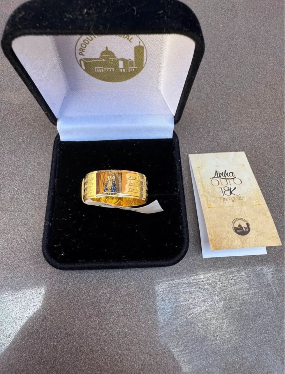 anel nossa senhora em ouro 18k - Foto 2