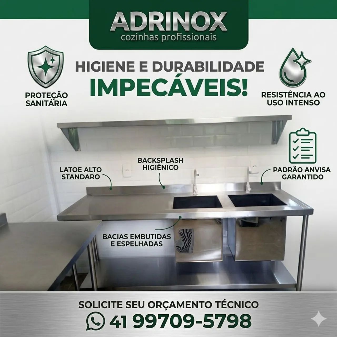 Bancadas de inox