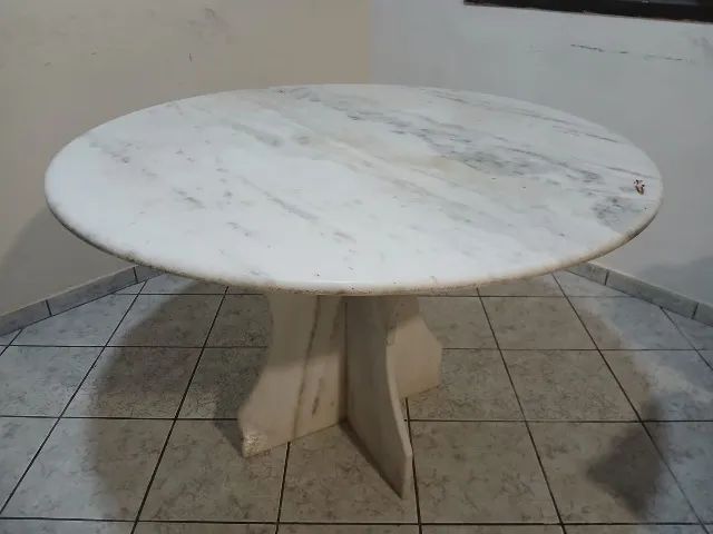 Mesa de mármore redonda branca original  - Foto 2