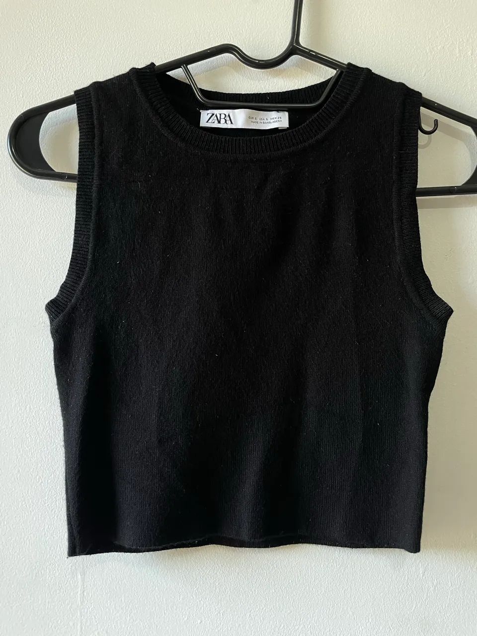 Cropped preto Zara tamanho P