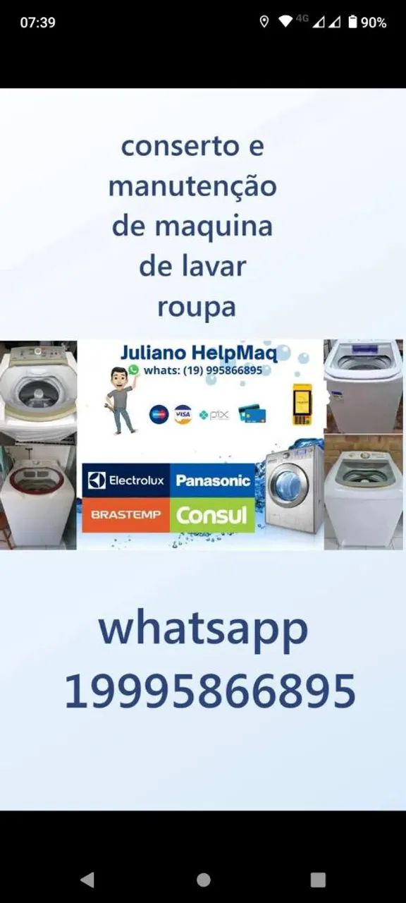 Conserto de máquina de lavar em Campinas e região 