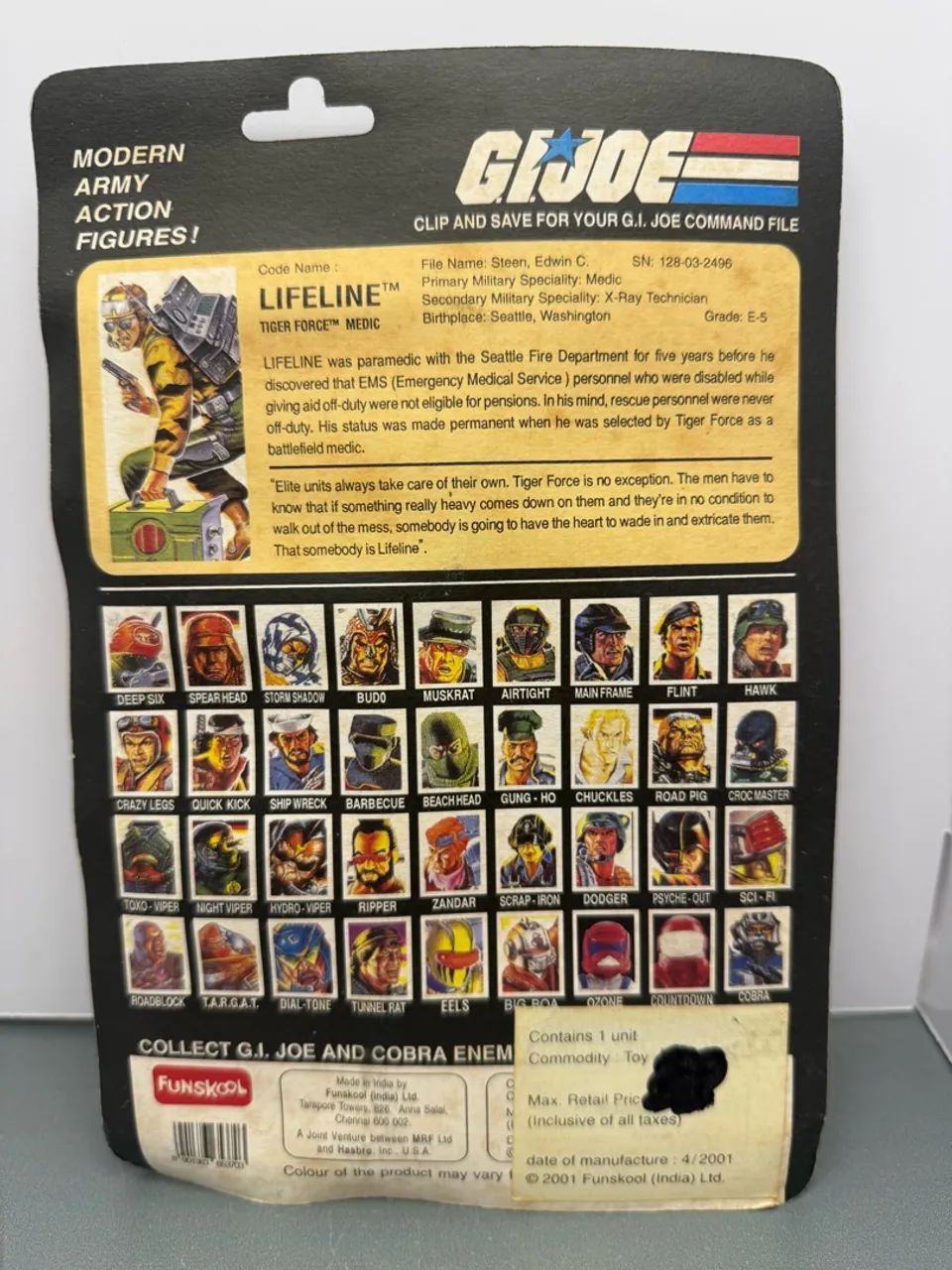Gi Joe Lifeline Medic Funskool - 1998 - Comandos em ação  - Foto 2