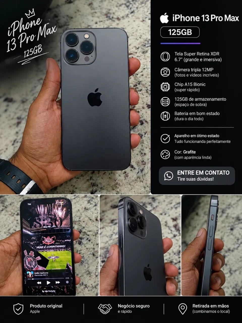 ? iPhone 13 Pro Max 128GB ? R$ 2.800