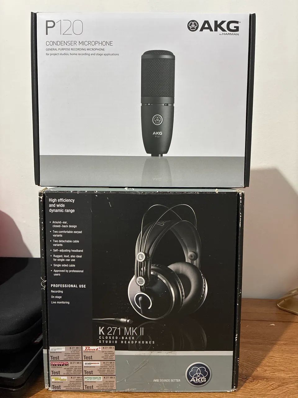 Mic Condenser e Fone AKG