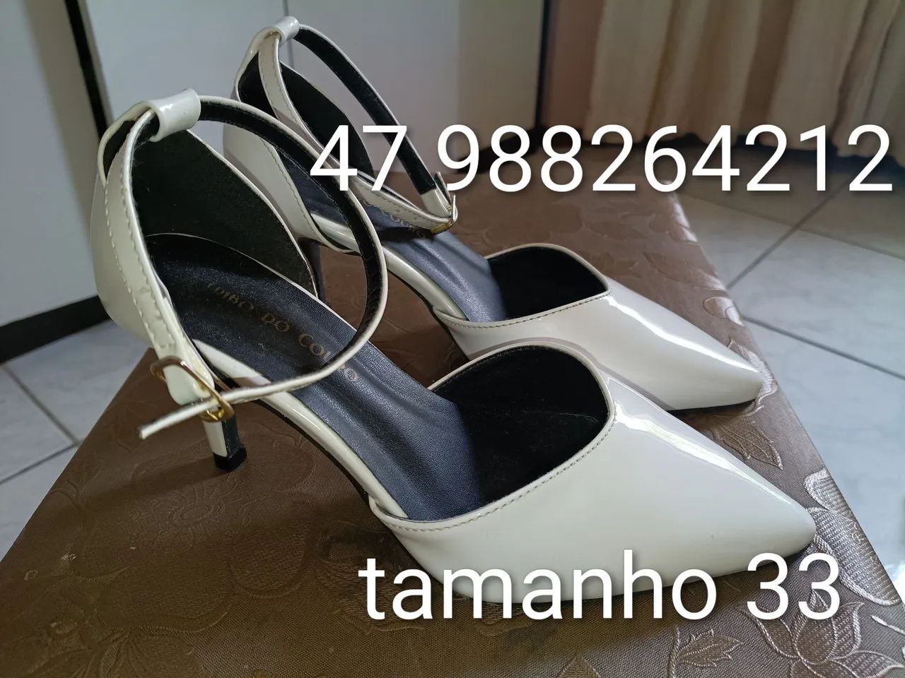 Scarpin branco tamanho 33 - Foto 4