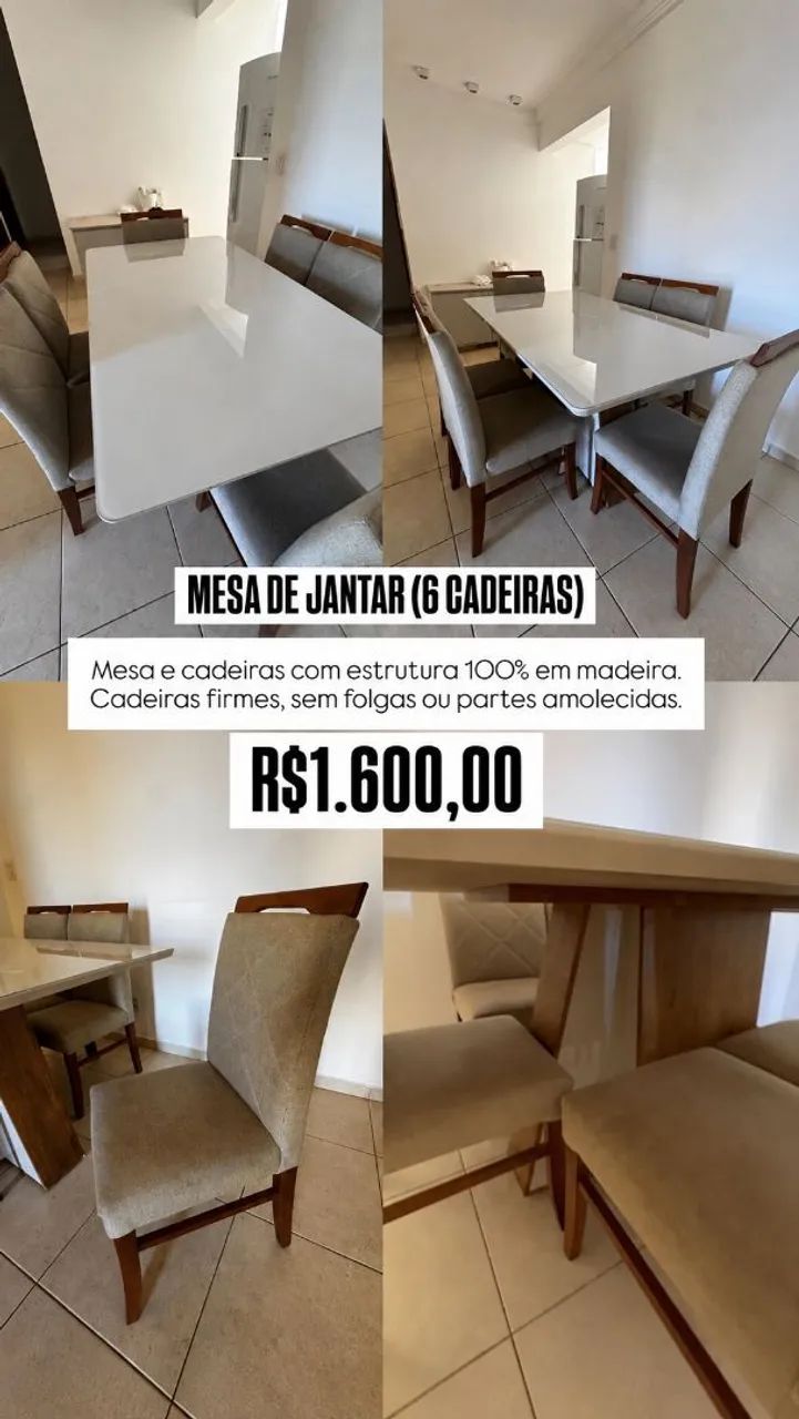 Mesa de jantar 6 cadeiras 