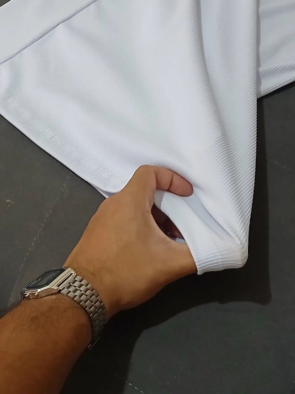 Camiseta Canelada Branca - Tam. M - Foto 4
