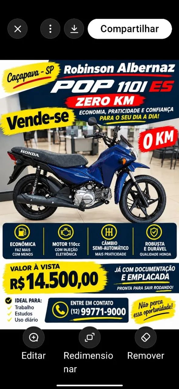 Pop 110I ES "Zero Km"