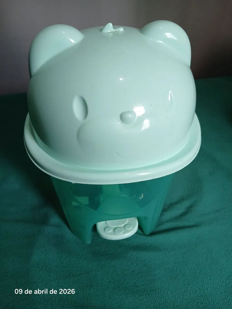 Lixeira infantil ursinho verde