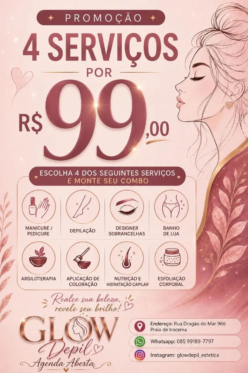 Promoção GLOW Depil Estética 