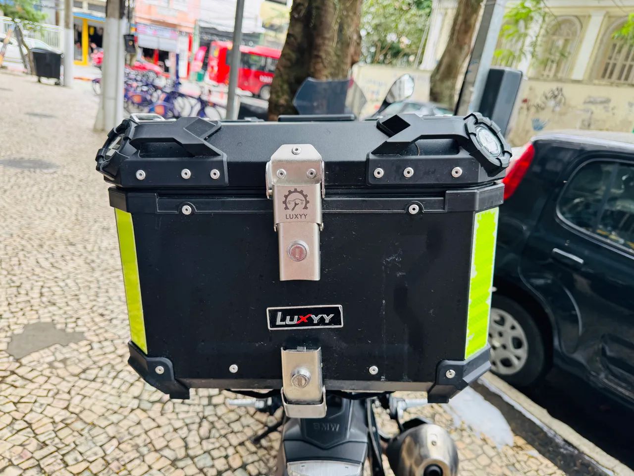 Baú Bauleto Moto 55 Litros Universal Reforçado Base De Ferro Preto - Foto 3