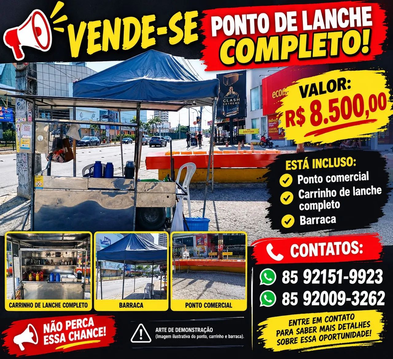 Carrinho de lanche com a barraca  - Foto 2