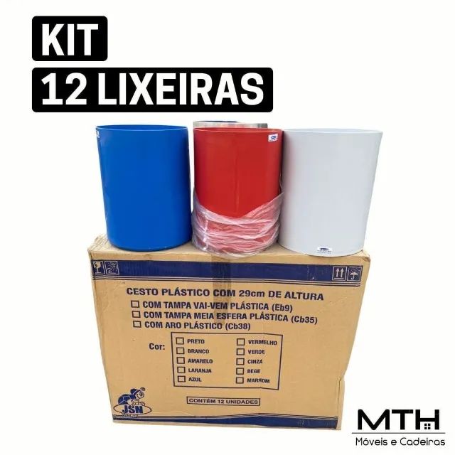 Cesto de lixo em plástico resistente - Foto 4