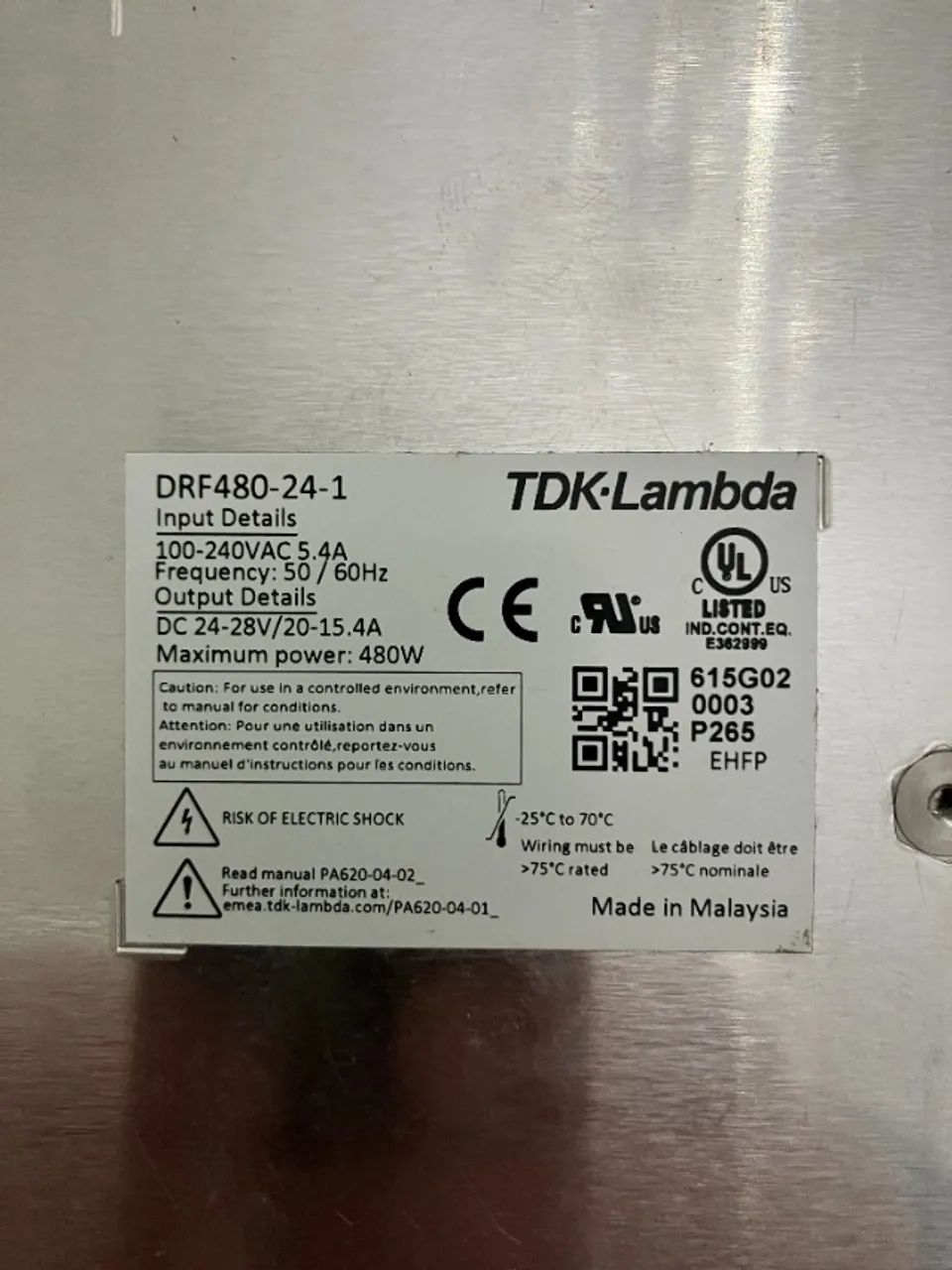 FONTE DC 24-28V / 20-15.4A - DRF480-21-1 (TDK-Lambda) - Foto 2