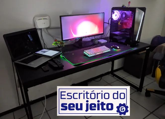 Mesa de Estudo Reforçada 1,5m NOVA Birô Industrial Multiuso Computador Notebook Escritório - Foto 5