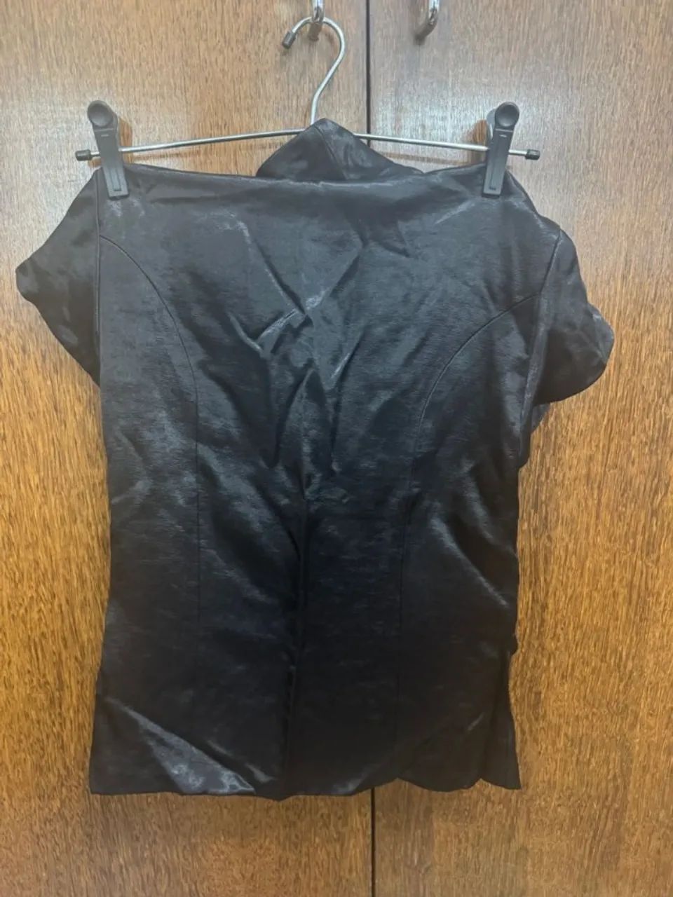 blusa feminina check preta - Foto 3