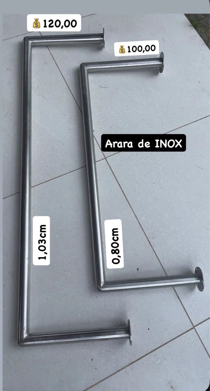 Arara de parede em inox