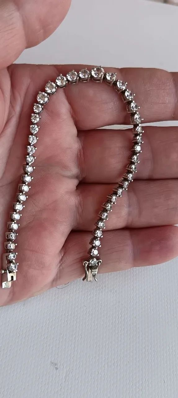 Pulseira de prata riviera - Foto 2