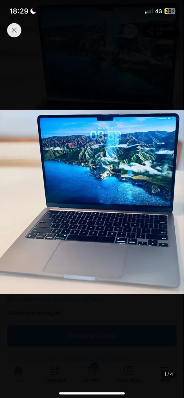Única unidade! MacBook Air M2 13 - 8gb/256gb cinza - Notebooks
