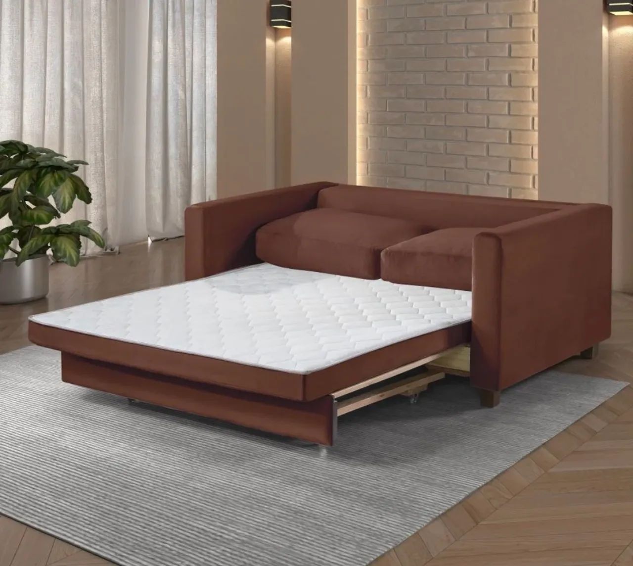 Sofá Cama Marcelle 2 Lugares 150 Casal Talento Móveis - Foto 3
