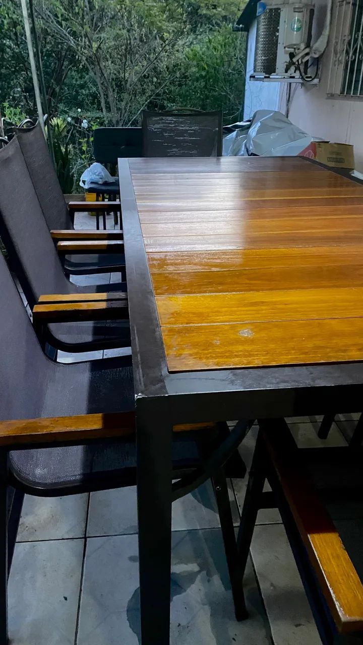 Mesa em madeira náutica e alumínio  - Foto 2