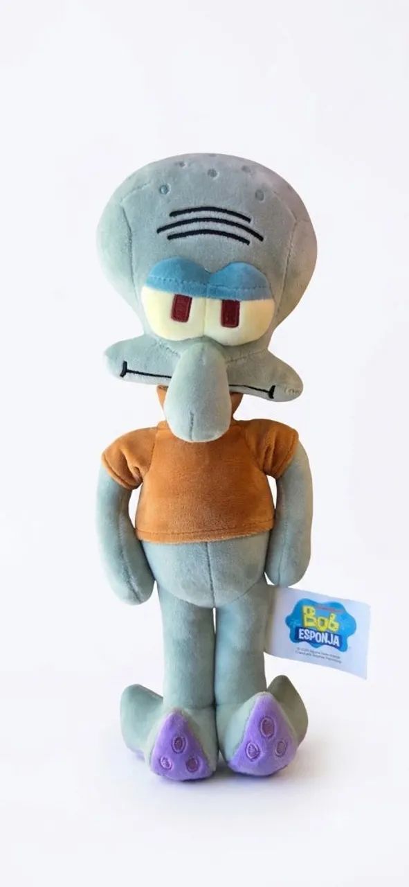 Kit 2 Pelúcias Bob Esponja Lula Molusco E Plankton 35cm - Foto 2