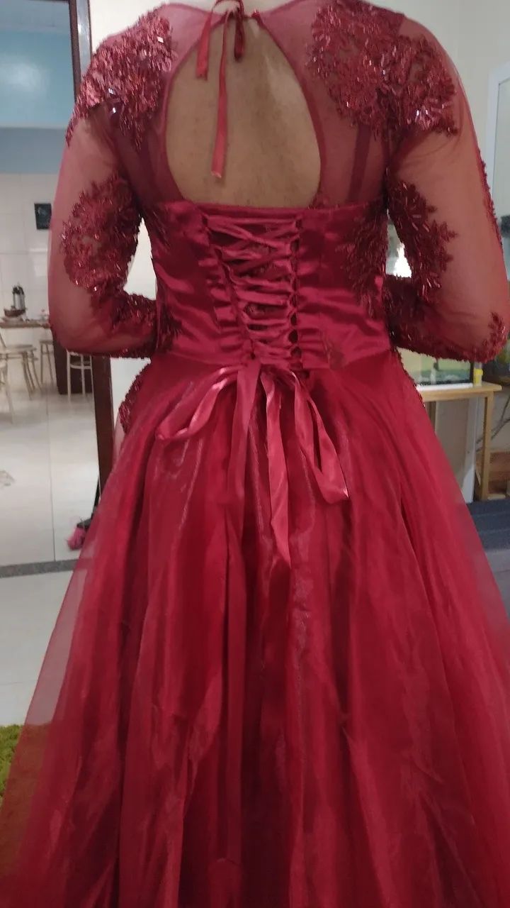 Vestido vermelho marsala  - Foto 2