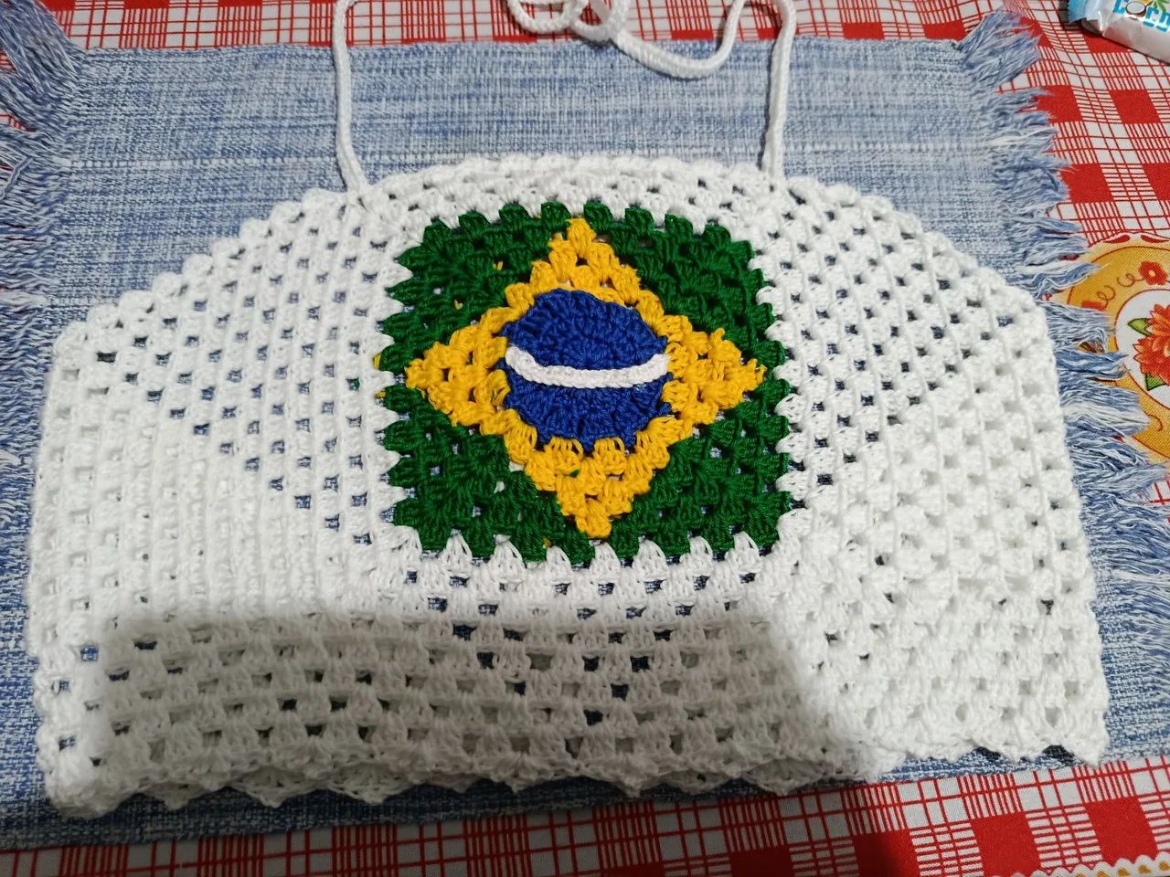 Tops de crochê por encomenda copa do brasil  - Foto 2