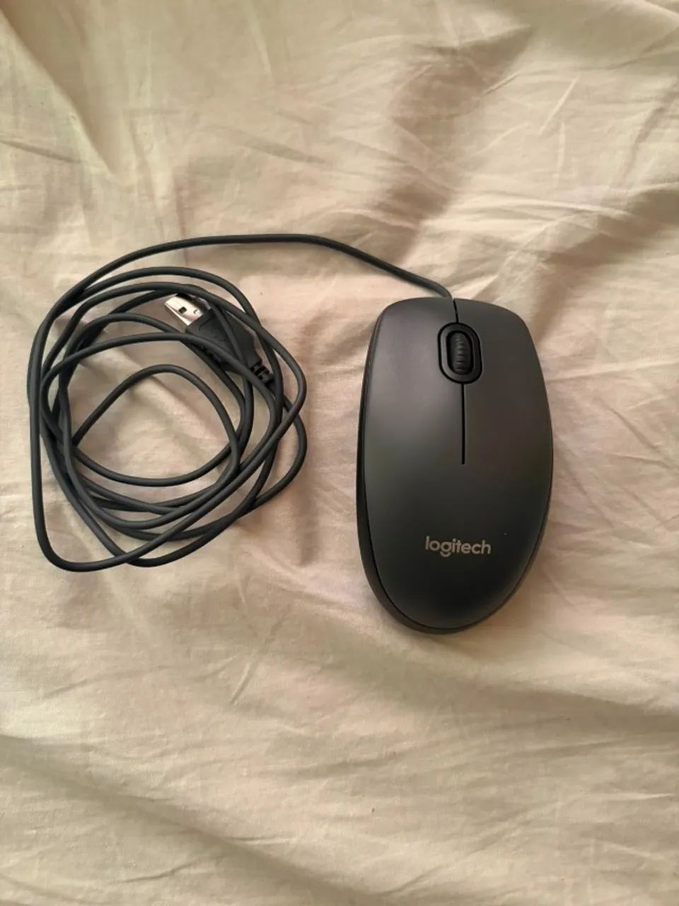 Mouse Logitech USB Original com Fio - Pouquíssimo Uso - Funcionando Perfeitamente - Foto 2