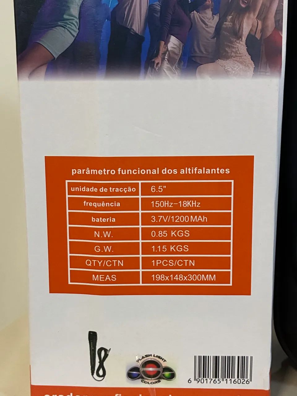 Caixa de Som Portátil com Microfone - Novo - Foto 4