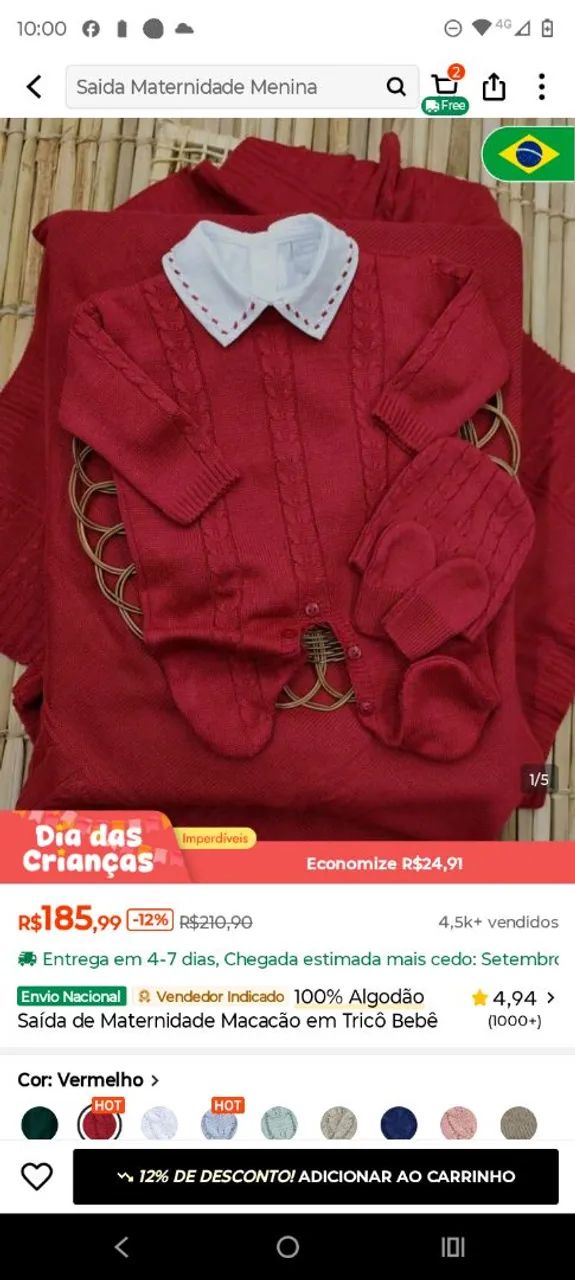 Saída Maternidade Crochet Nova  - Foto 2