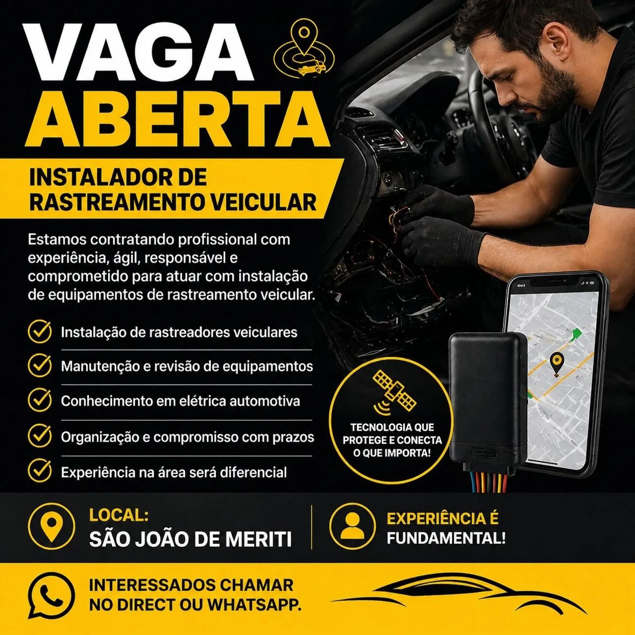 Tecnico instalador de rastreador