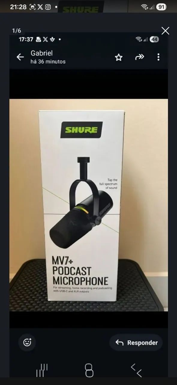 Microfone Digital para Podcast Shure MV7+* - Foto 2