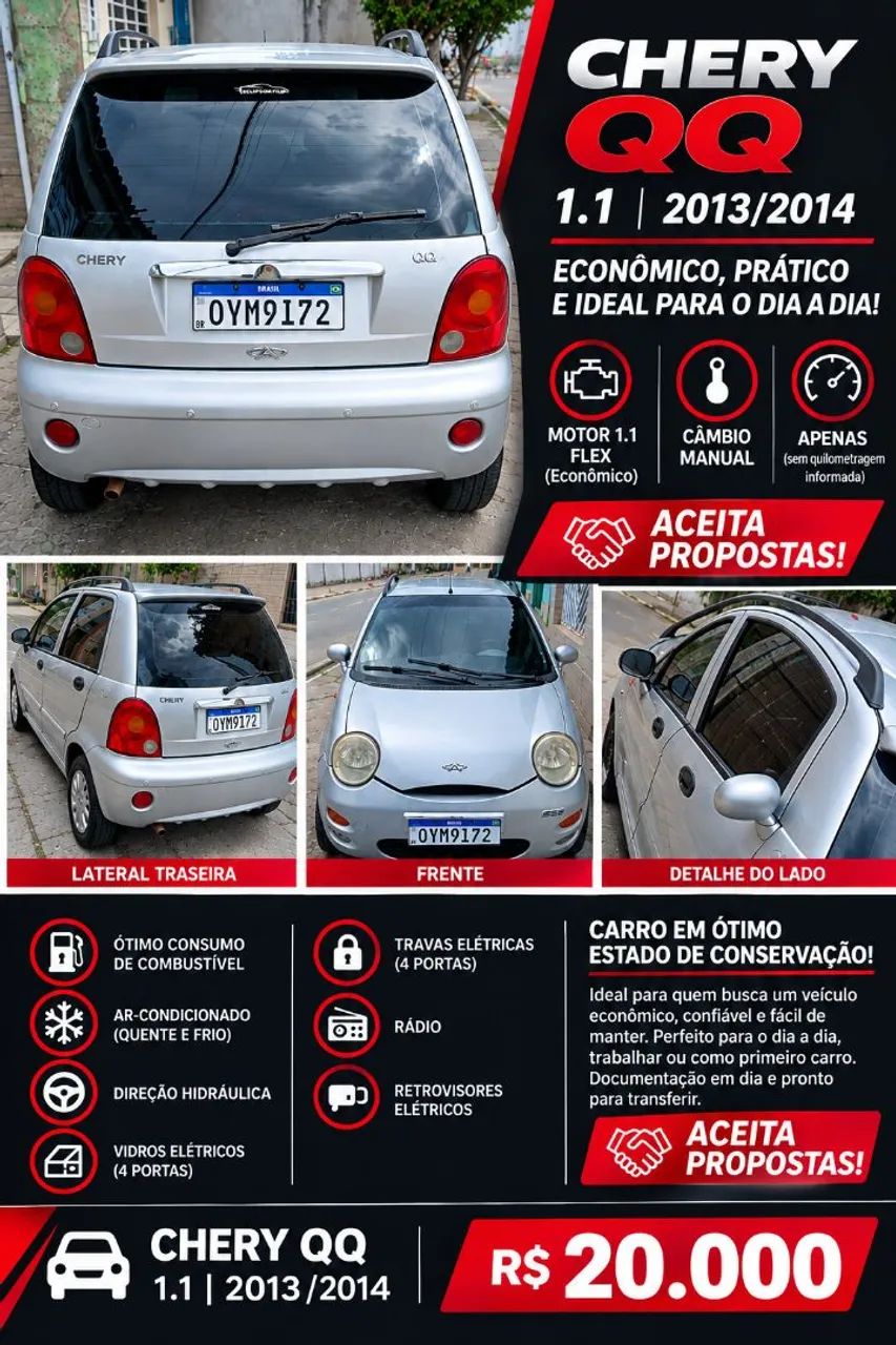 Caoa Chery Qq QQ 1.1/1.0 12V 69cv 5p 2014
