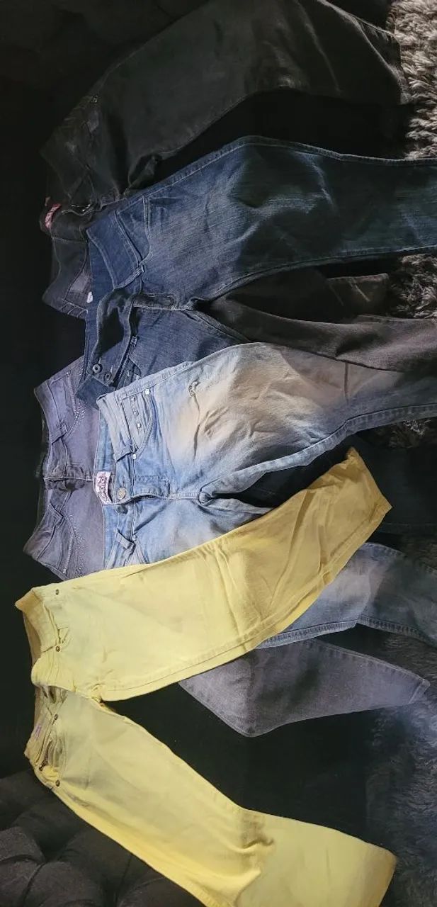 Lote 25 calças jeans para brechós bazar roupas usada em bom estado - Foto 2