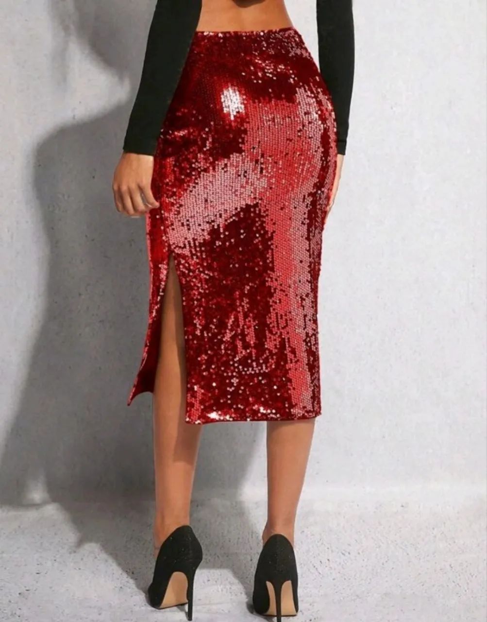 Conjunto Paetê Vermelho - Tam G - Foto 4