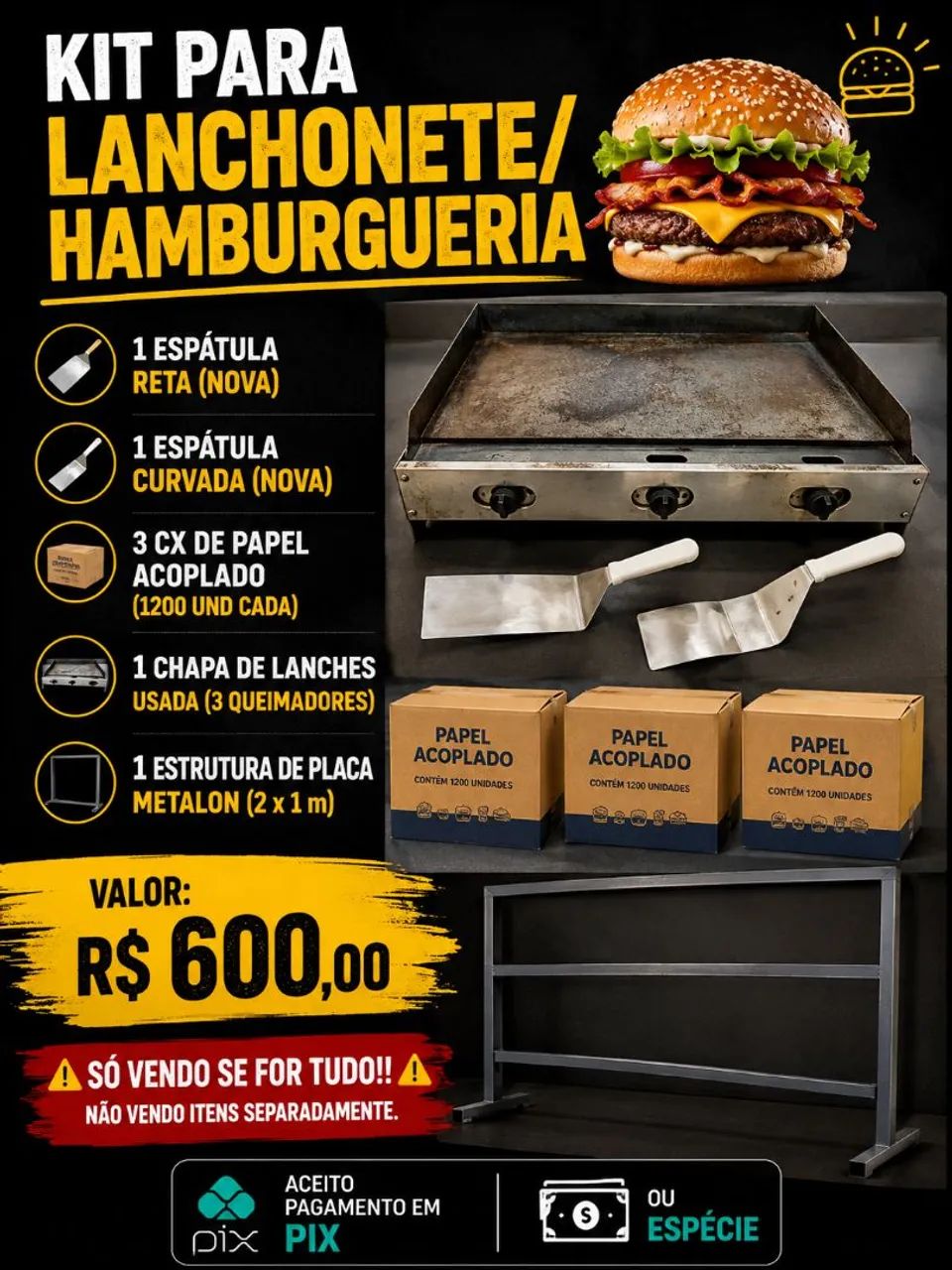 Kit hamburgueria 