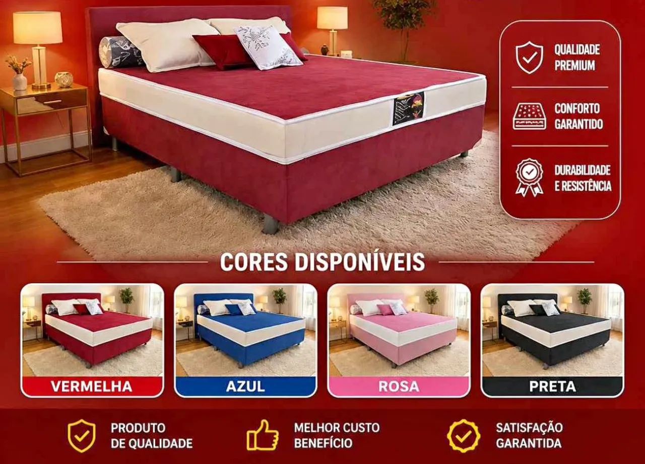 CAMA BOX ESPUMA PREMIUM A PRONTA ENTREGA  - Foto 2