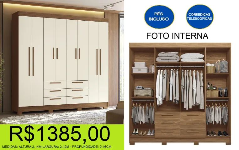 roupeiro - amplo - diversas gavetas -compre e retire hoje mesmo 